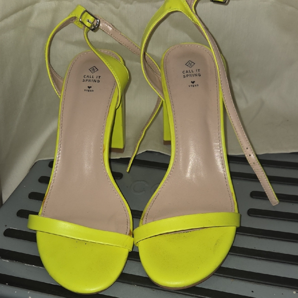 Call It Spring Neon Yellow Heels